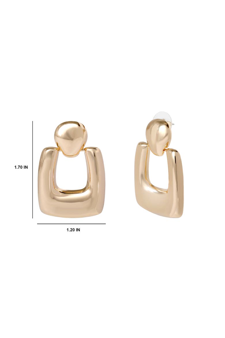 Square Drop Earrings, Alternate, color, Gold