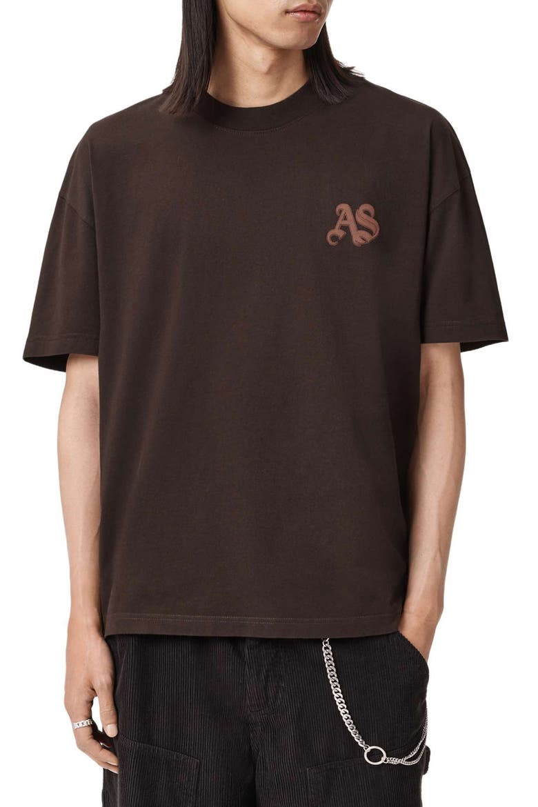 Icon Oversize Graphic T-Shirt, Main, color, PLUM BROWN