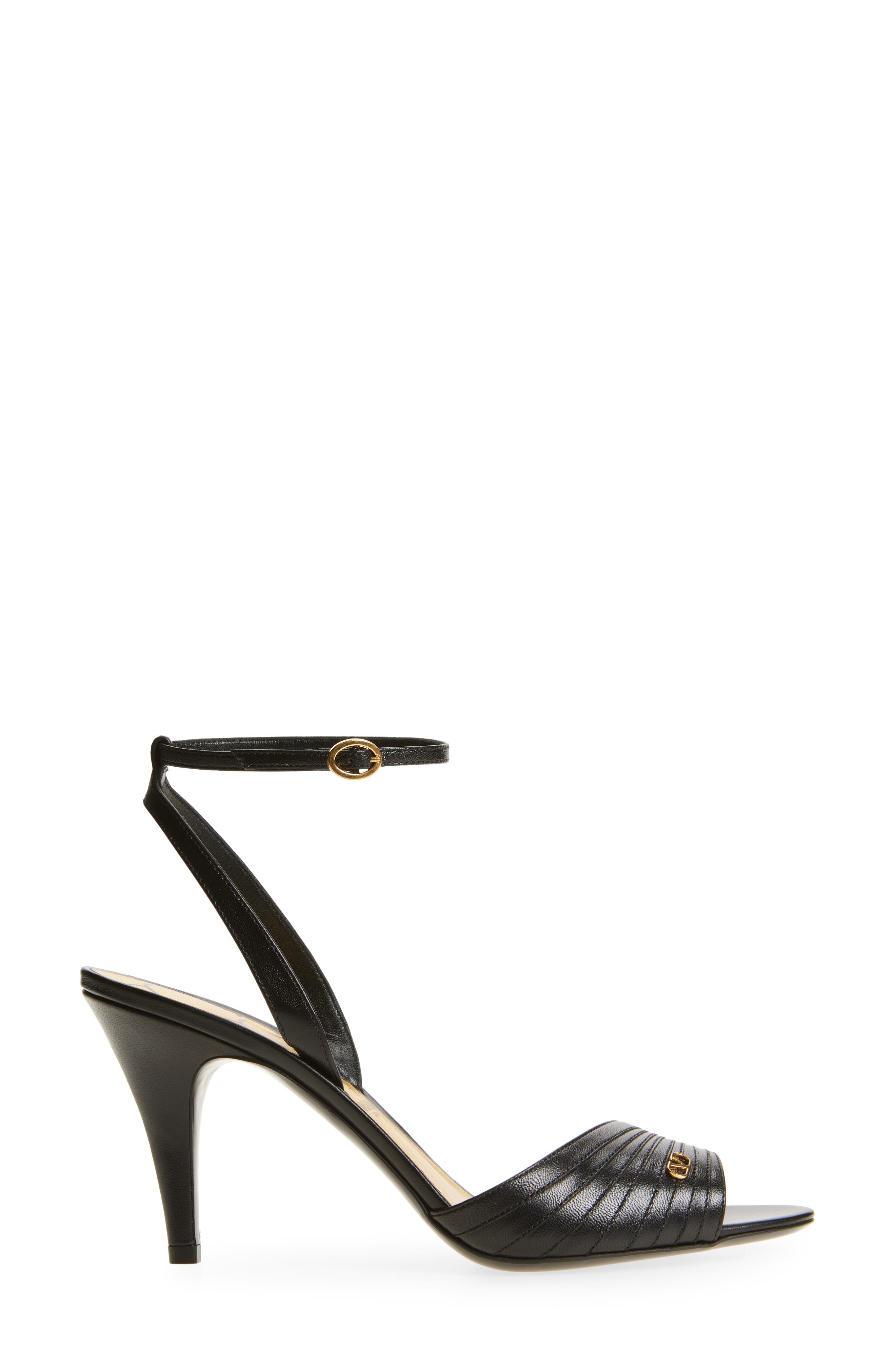 Valentino Garavani Ladycrush Ankle Strap Sandal, Alternate, color, Black