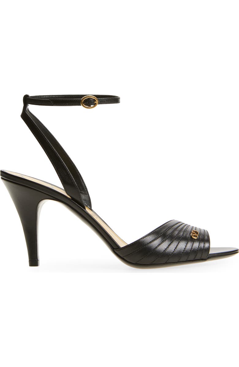 Valentino Garavani Ladycrush Ankle Strap Sandal, Alternate, color, Black