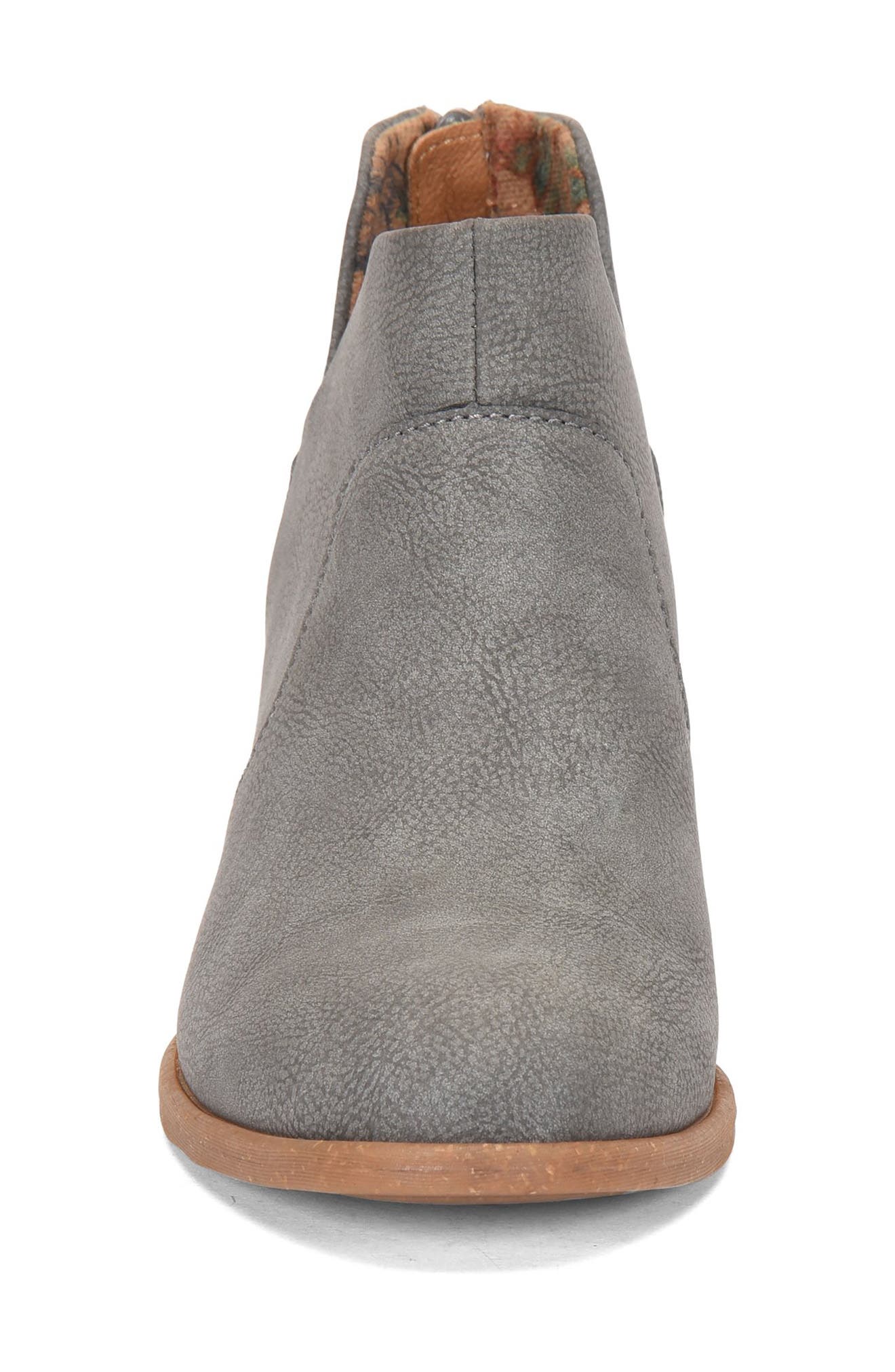 B O C by Born Lucy Notched Topline Block Heel Bootie, Alternate, color, LIGHT GREY NUBUCK