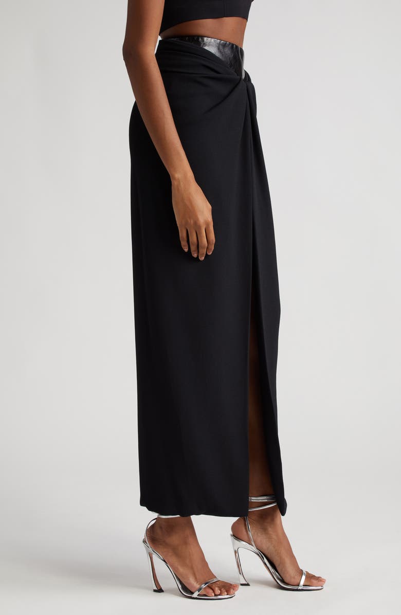Brandon Maxwell The Nora Draped Mixed Media Skirt, Alternate, color, Black