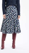Weird Fish Romaro Printed Jersey Midi Skirt