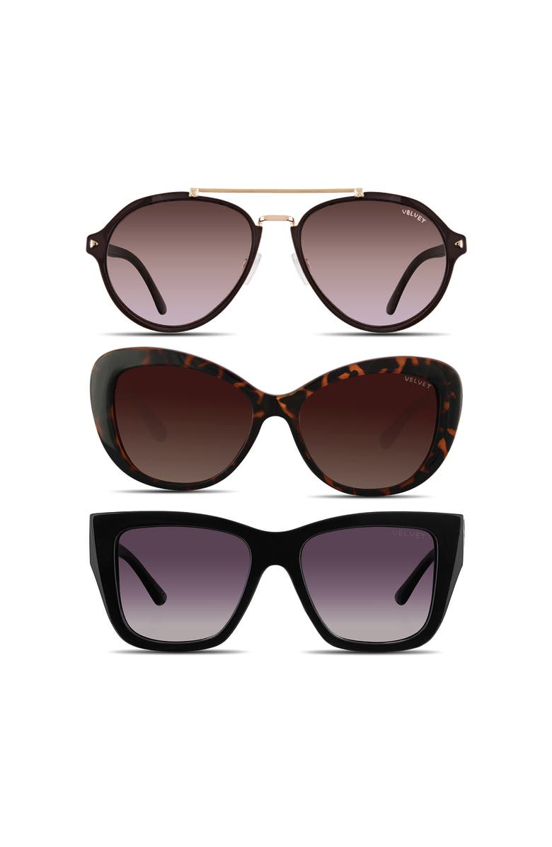 Velvet Eyewear Oval Face Shape Sunglass Style Box, Main, color, 