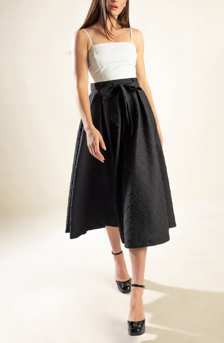 FREEMARKET Jacquard Skirt A-Line Dress, Alternate, color, White Black