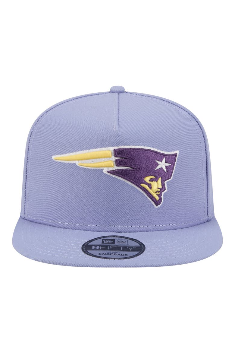 Men's New Era  Lavender New England Patriots Bloom A-Frame 9FIFTY Snapback Hat, Alternate, color, Lavender