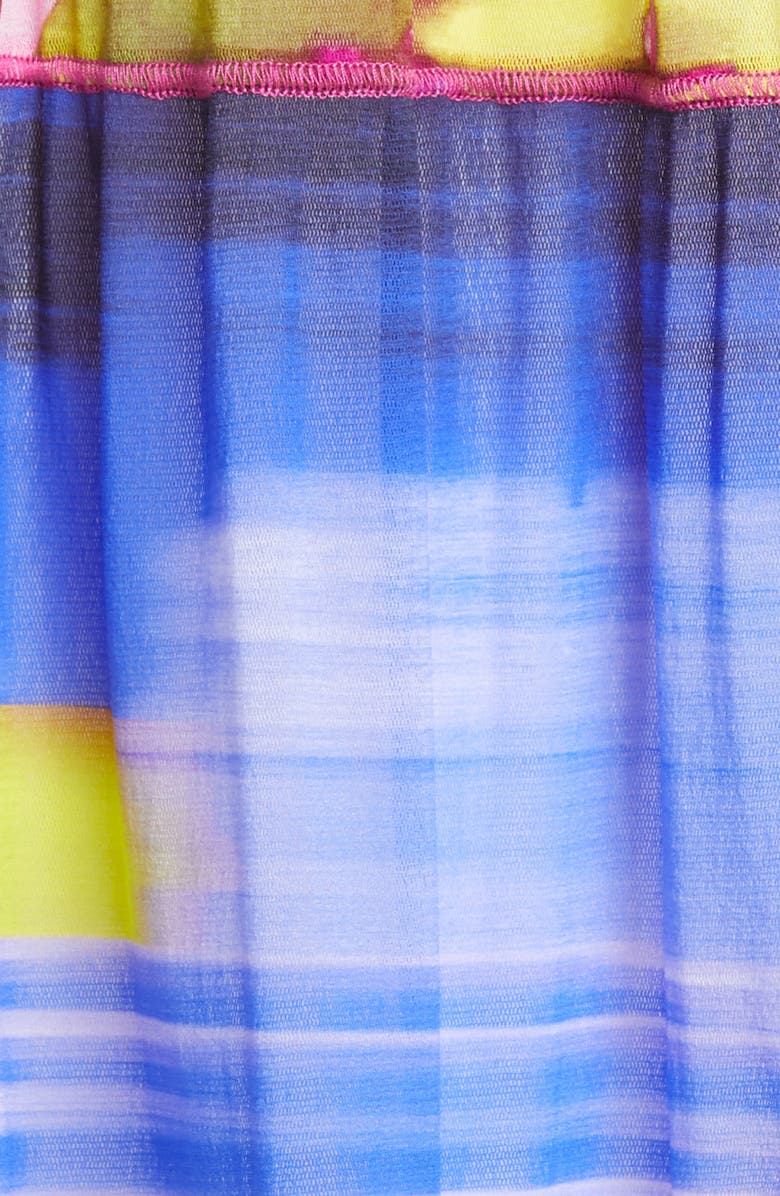 Fuzzi Floral Print Zigzag Midi Dress, Alternate, color,