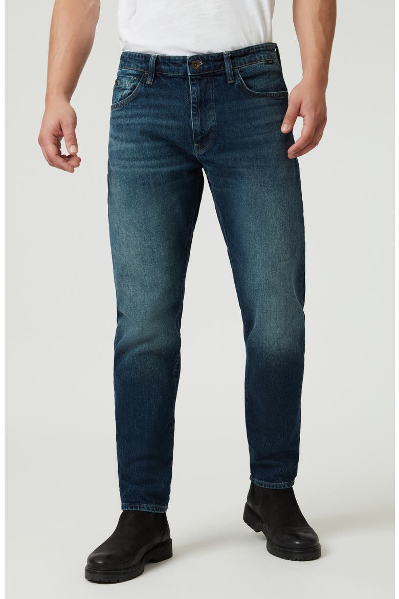 London Relaxed Tapered Jeans, Main, color, DEEP BLUE DENIM