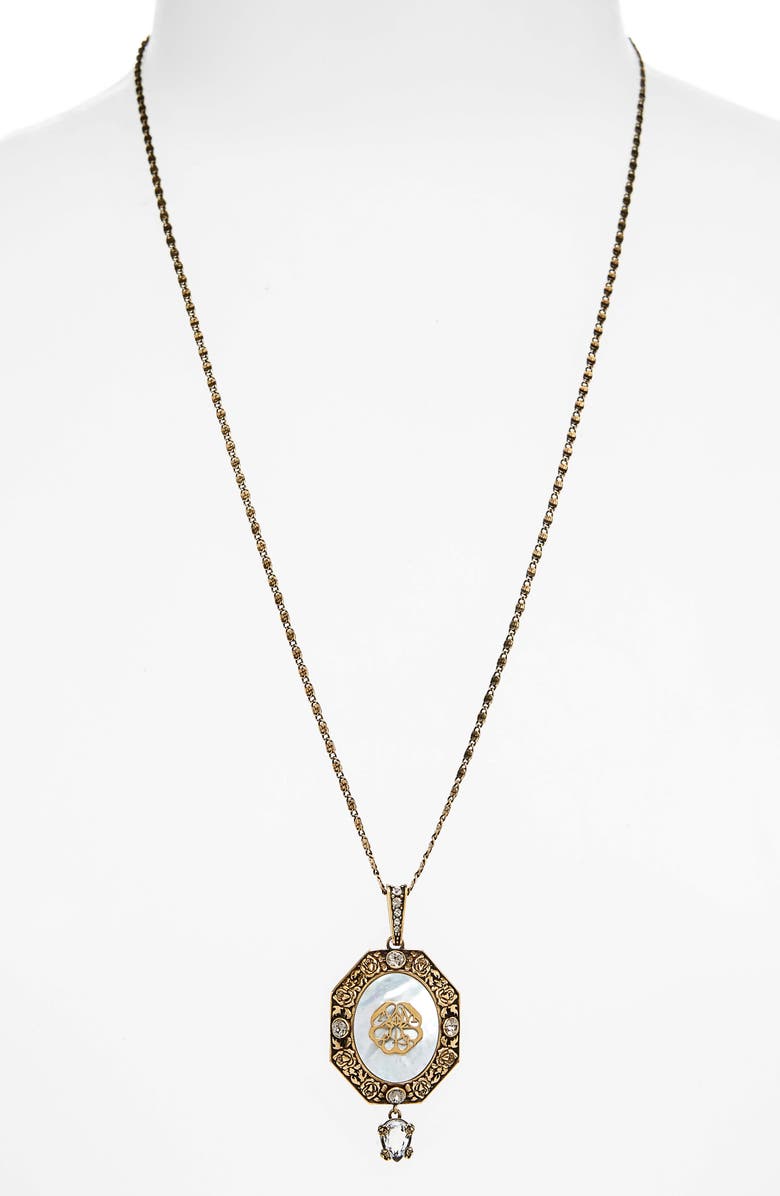 McQueen Alexander McQueen Signature Medallion Pendant Necklace, Main, color, 