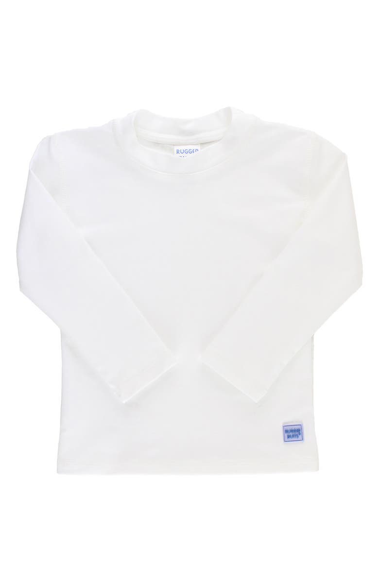 RuggedButts Kids' Long Sleeve Rashguard, Main, color, White