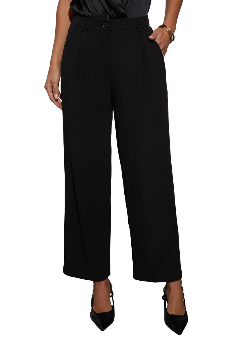 VICI Collection Kattie High Waist Straight Leg Crepe Trousers, Main, color, 