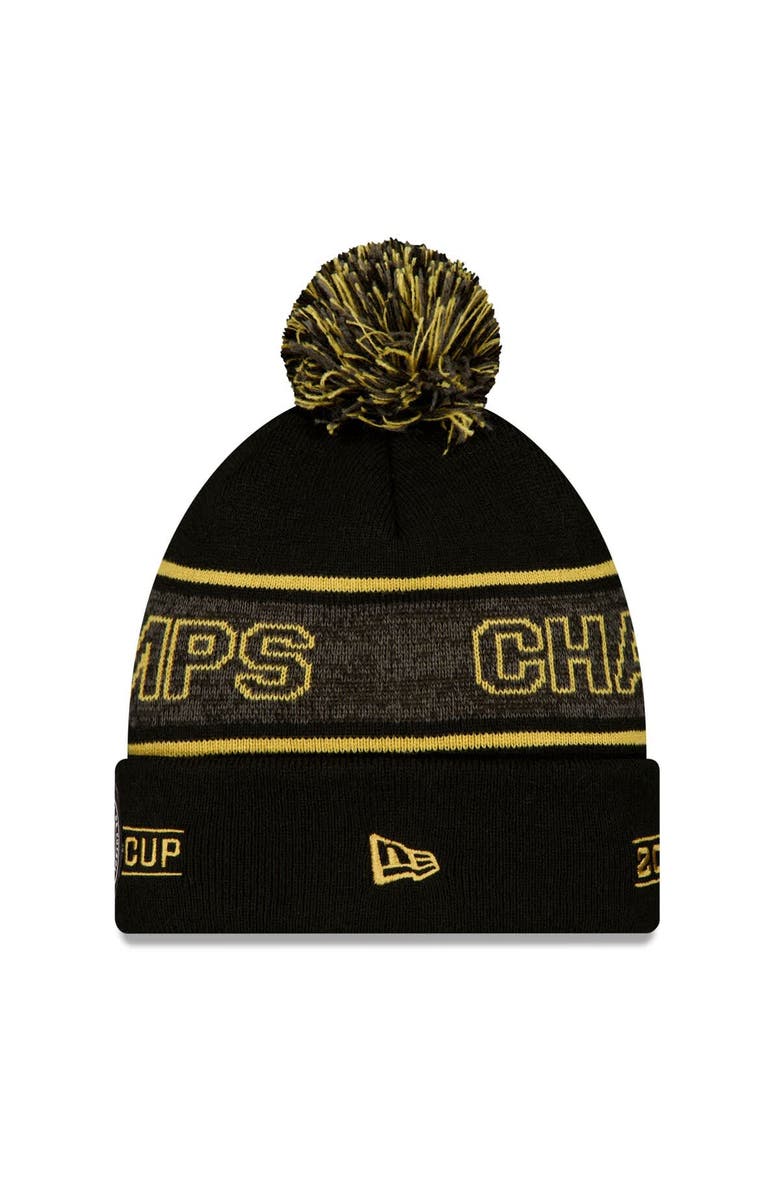 New Era Men's New Era  Black Inter Miami CF 2025 MLS Cup Champions Locker Room Cuffed Knit Hat with Pom, Alternate, color, Black