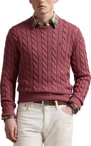 Polo Ralph Lauren Cable Knit Cotton Crewneck Sweater