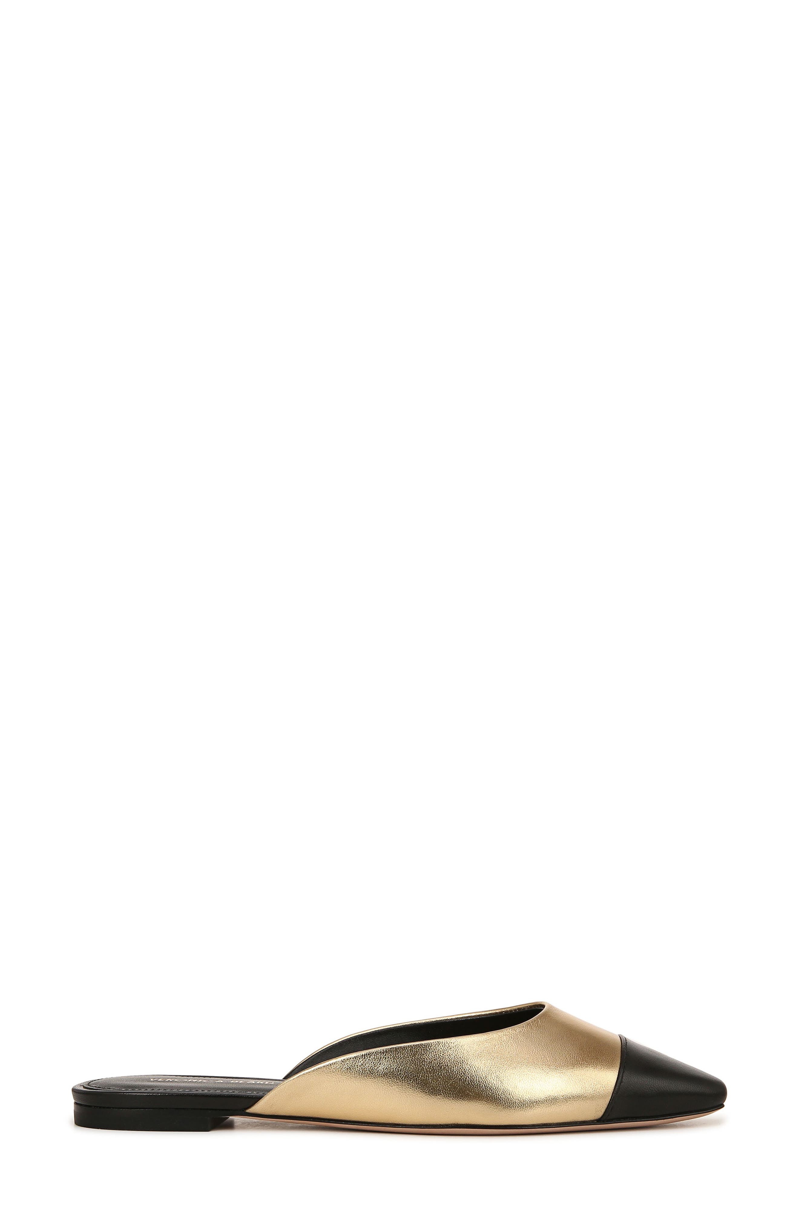 Veronica Beard Carlotta Flat, Alternate, color, Black/ Gold