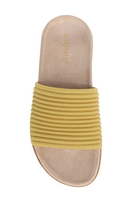 Vionic Evie Slide Sandal In Yellow