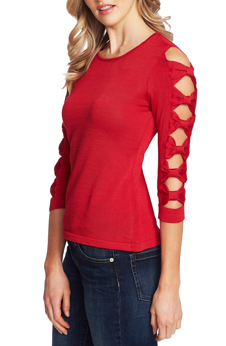 CeCe Bow Sleeve Crewneck Sweater, Alternate, color, 