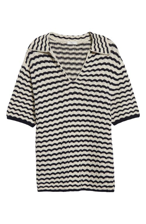 A.l.c Logan Short-sleeve Crochet Polo Top In Parchment