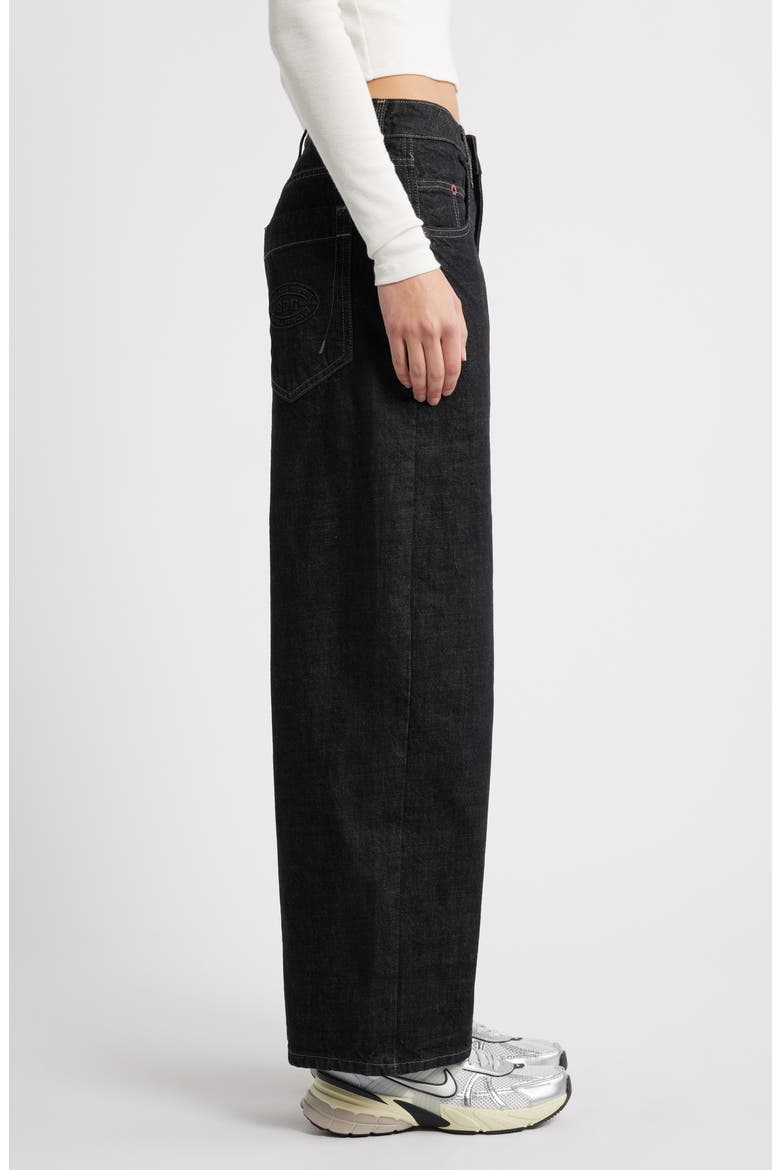 Jaya Low Rise Wide Leg Jeans, Alternate, color, BLACK