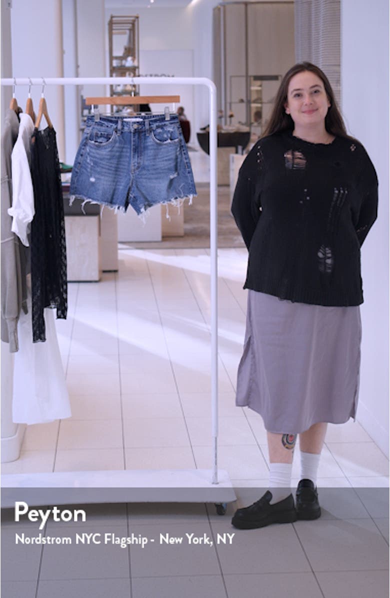 Jolene High Waist Denim Cutoff Shorts, sales video thumbnail