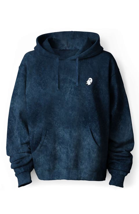 Ghost Embroidered Washed Hoodie