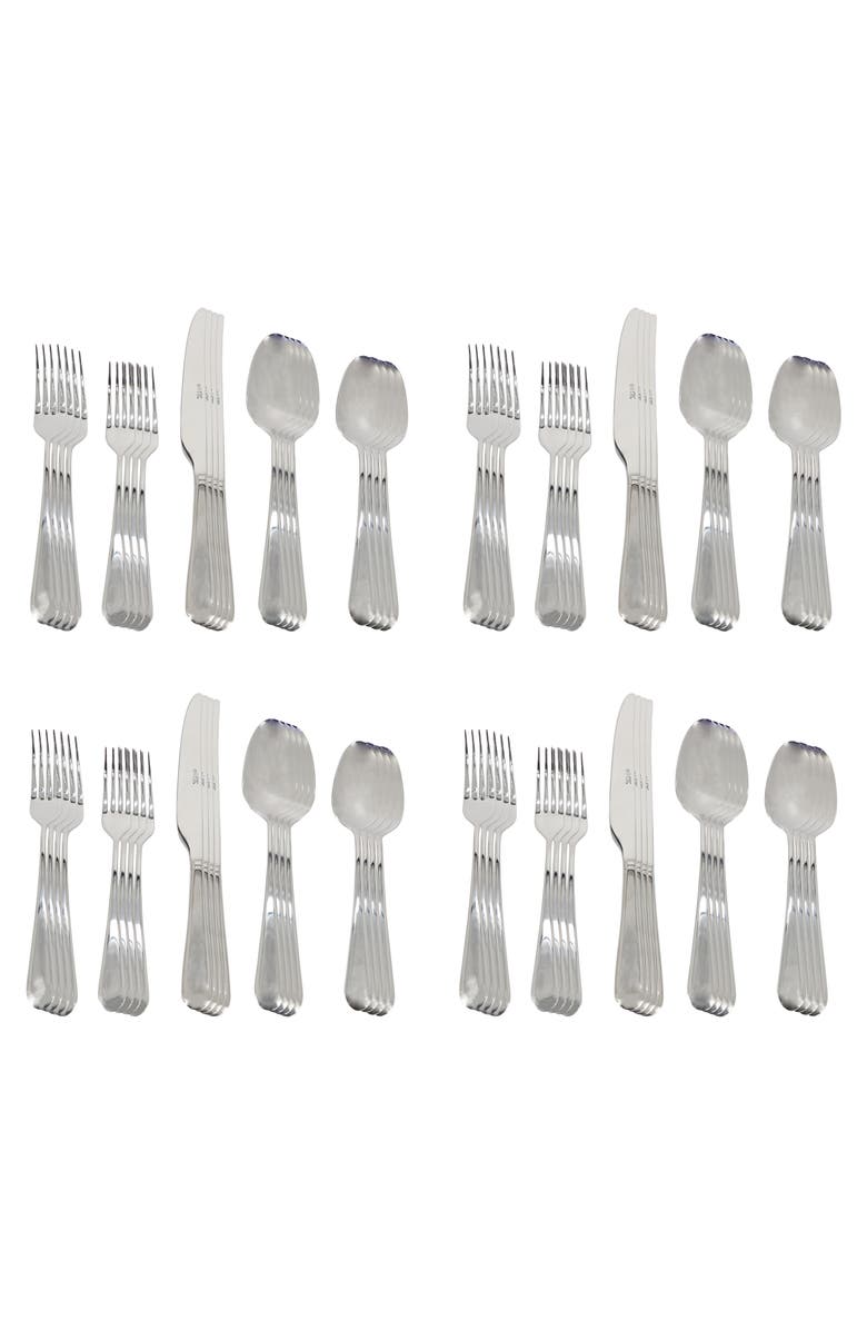 Gibson Elite Claudine 20 Piece Stainless Steel Flatware Set, Alternate, color, Metallic Silver