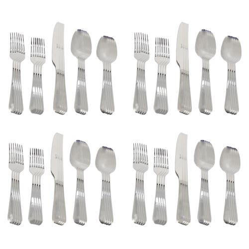 Gibson Elite Claudine 20 Piece Stainless Steel Flatware Set In Silver