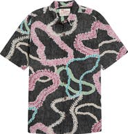 Kahala Lei Aloha Short Sleeve Cotton Button-Down Shirt