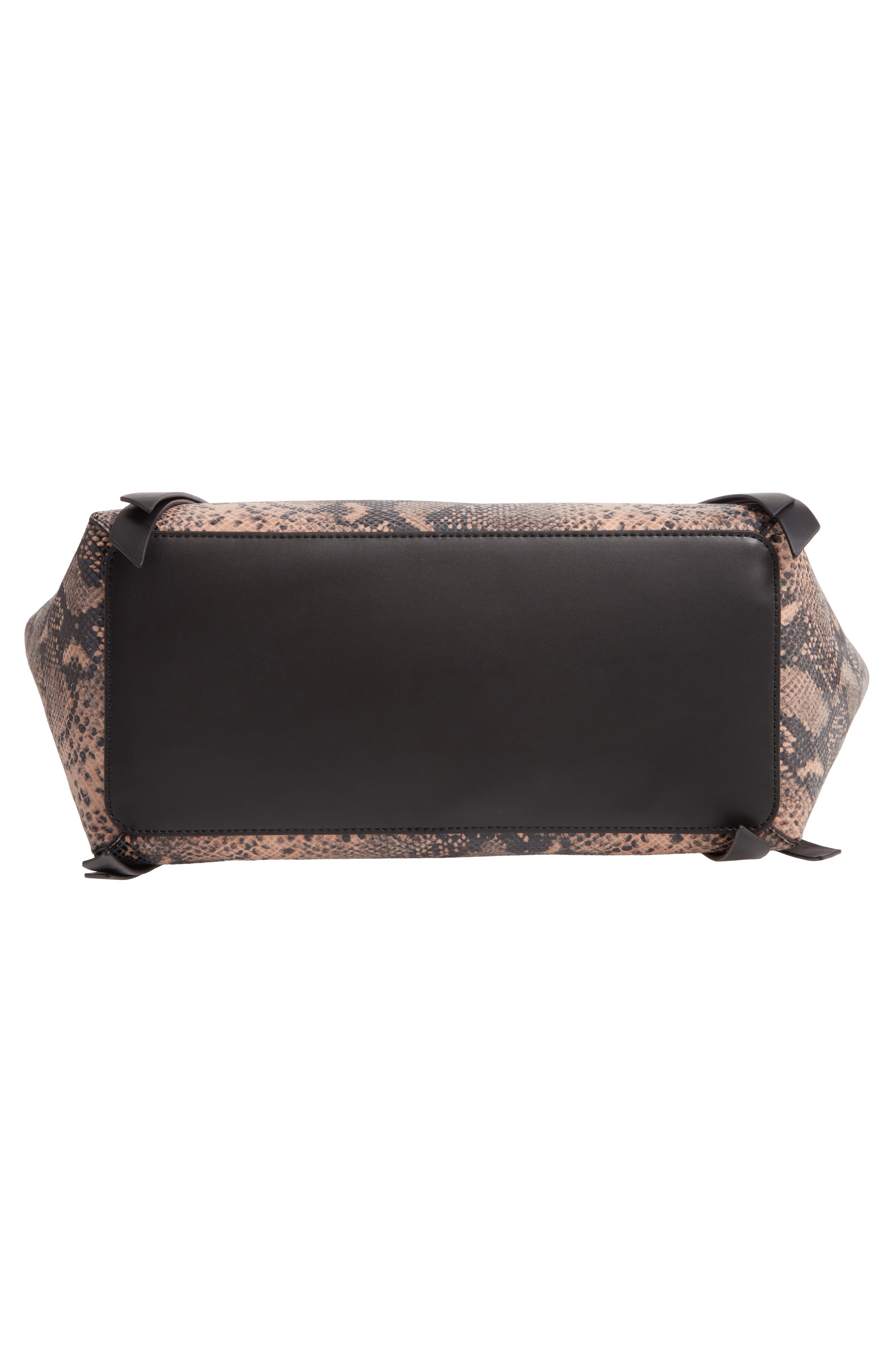 AllSaints Small Kepi Snake Embossed Leather East/West Tote, Alternate, color, 