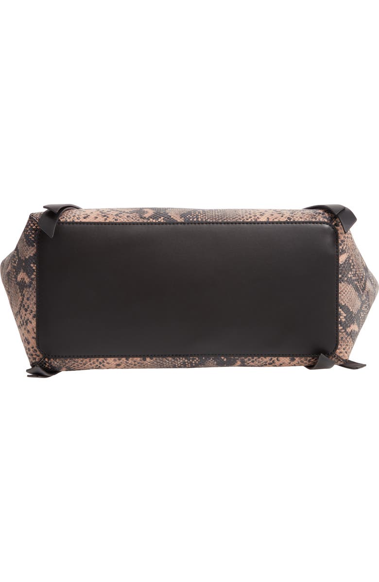 AllSaints Small Kepi Snake Embossed Leather East/West Tote, Alternate, color,