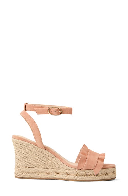 Jack Rogers Rozette Ruffle Espadrille Ankle Strap Platform Wedge Sandal In Toast