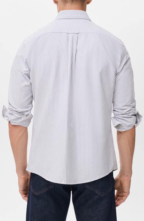 Mango Stripe Cotton Button-up Oxford Shirt In White