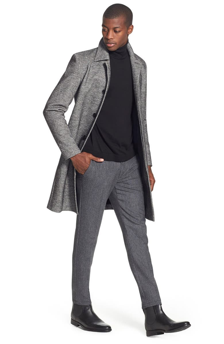 Theory 'Belvin' Trim Fit Herringbone Wool & Cotton Trench Coat, Alternate, color, 