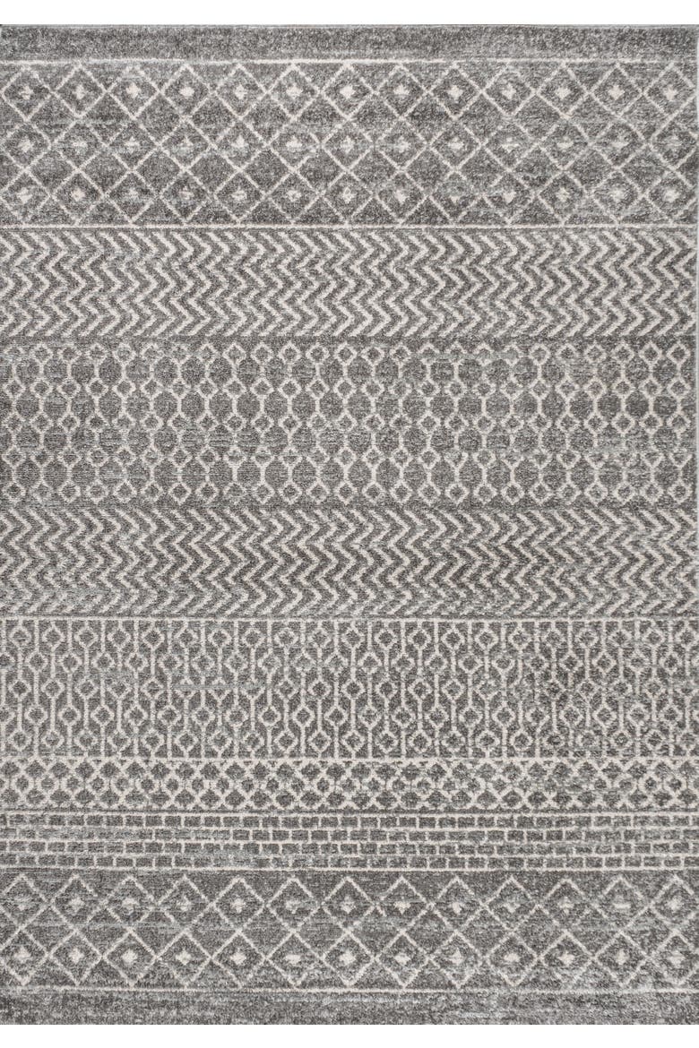 Arta Moroccan Vintage Geometric Area Rug, Main, color, Gray/Cream