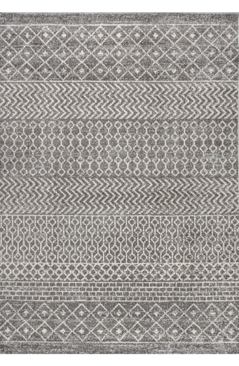 JONATHAN Y Arta Moroccan Vintage Geometric Area Rug, Main, color, Gray/Cream