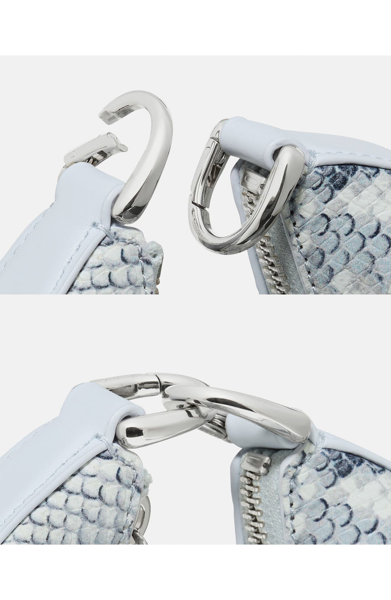 Kate Spade New York duo snakeskin embossed leather crossbody bag, Alternate, color, Pale Sapphirine