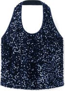 MANGO TEEN Sequin Halter Crop Top