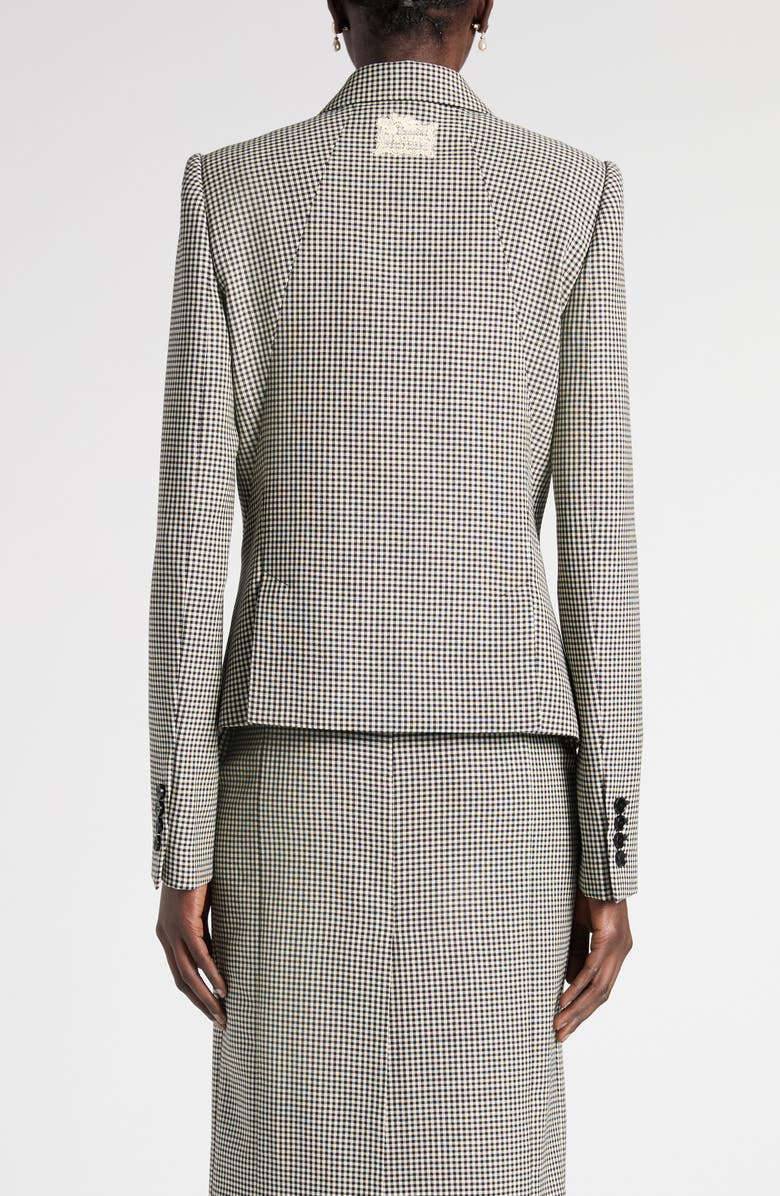 McQueen Houndstooth Wool Jacket, Alternate, color, Black/Ivory