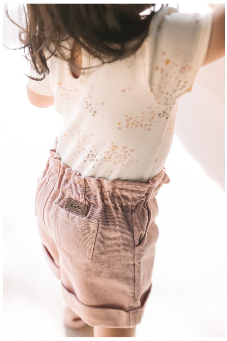 Kids' Denim Paperbag Shorts, Alternate, color, PEONY