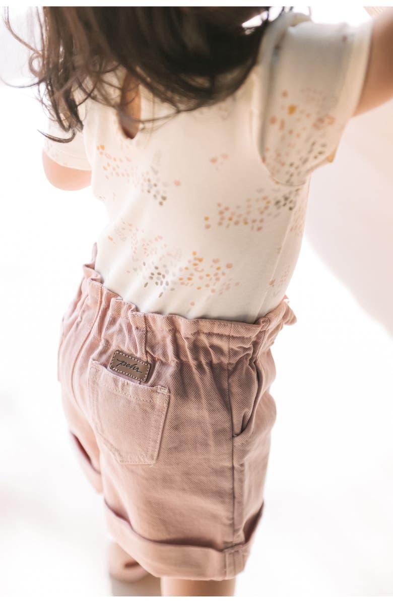Pehr Kids' Denim Paperbag Shorts, Alternate, color, Peony