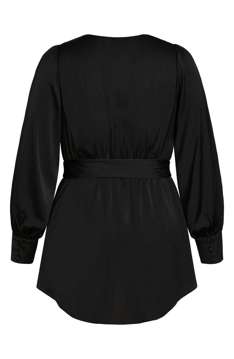 City Chic Opulent High-Low Faux Wrap Top, Alternate, color, 