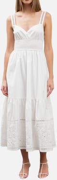 MOON RIVER Sleeveless Tiered Midi Sundress