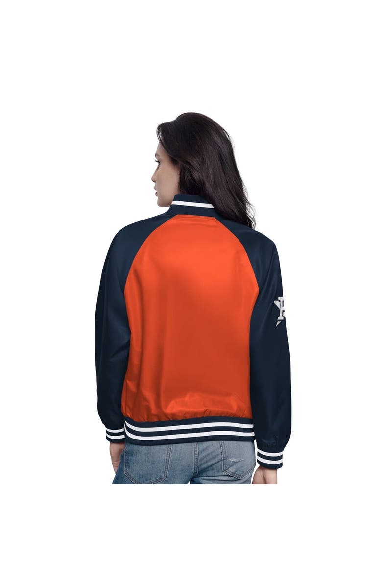 STARTER Women's Starter Orange/Navy Houston Astros Home Run Full-Snap Varsity Jacket, Alternate, color, Orange