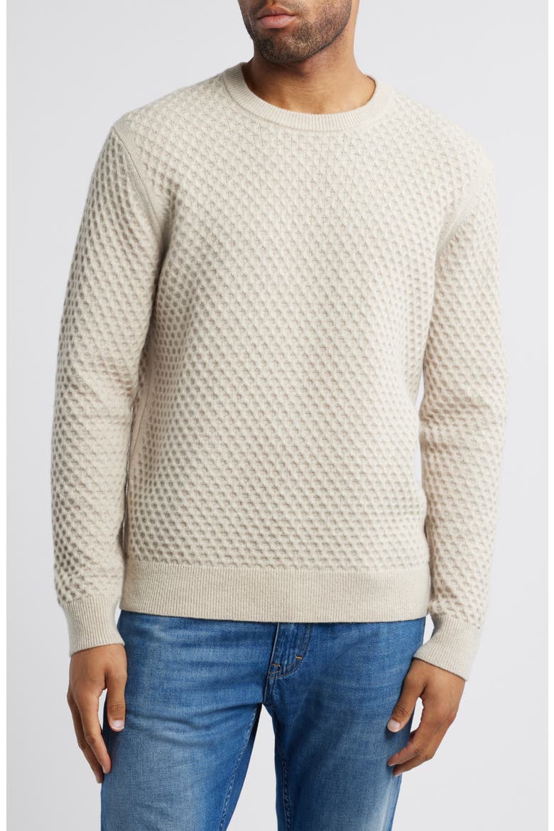 Carrick Honeycomb Wool & Alpaca Sweater, Main, color, OATMEAL HEATHER