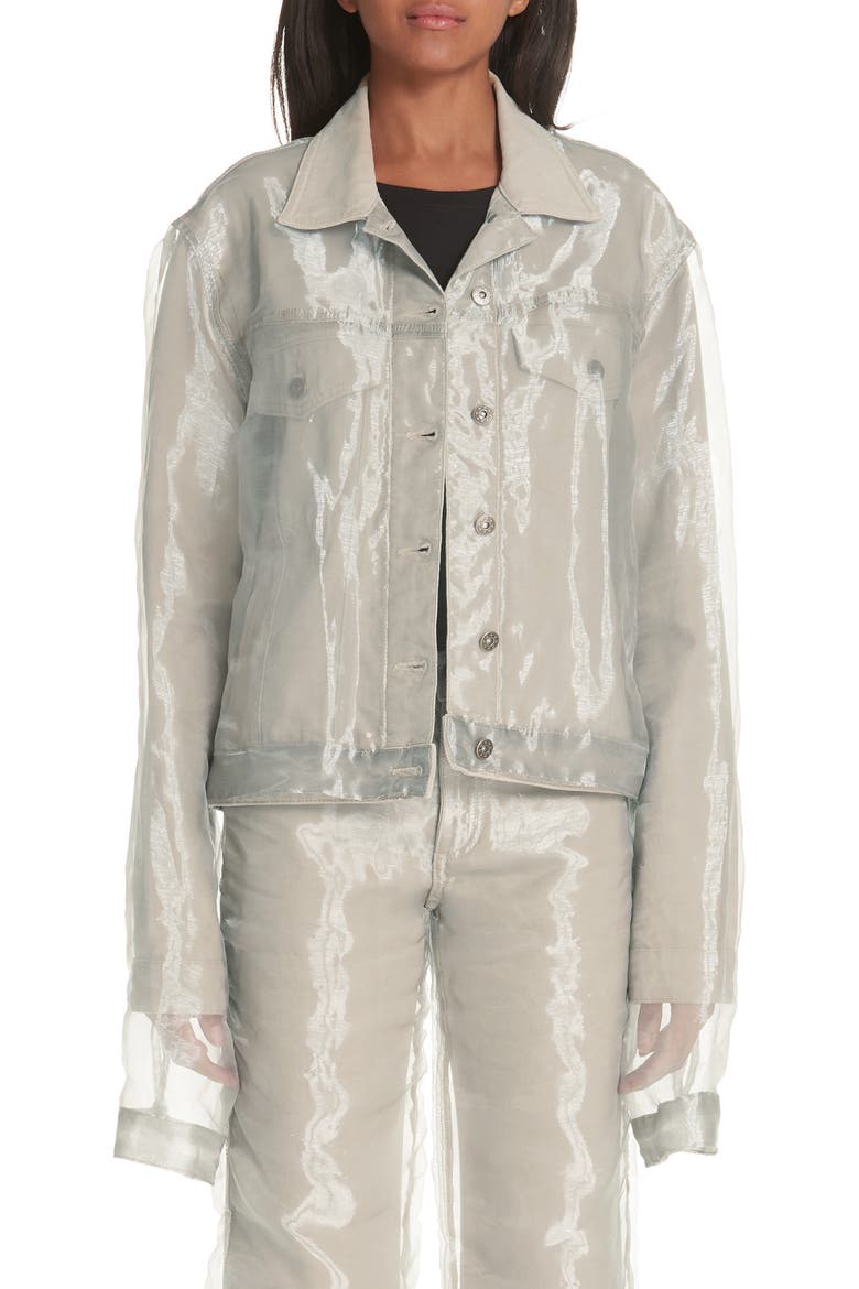 Organza Denim Jacket, Main, color, SAND