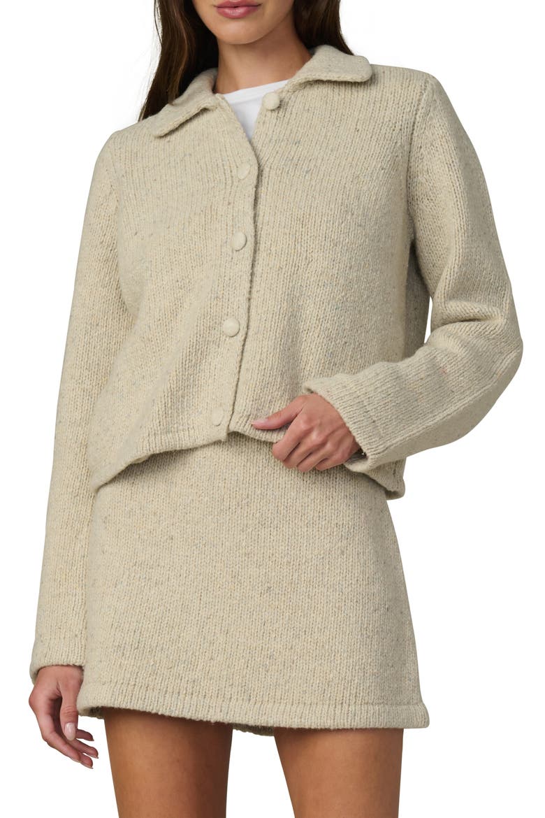 The Lennon Wool Blend Collared Cardigan, Main, color, STONE MARL