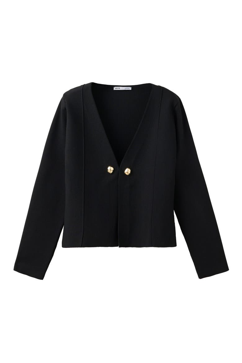 Apollo V-Neck Knit Jacket, Alternate, color, BLACK