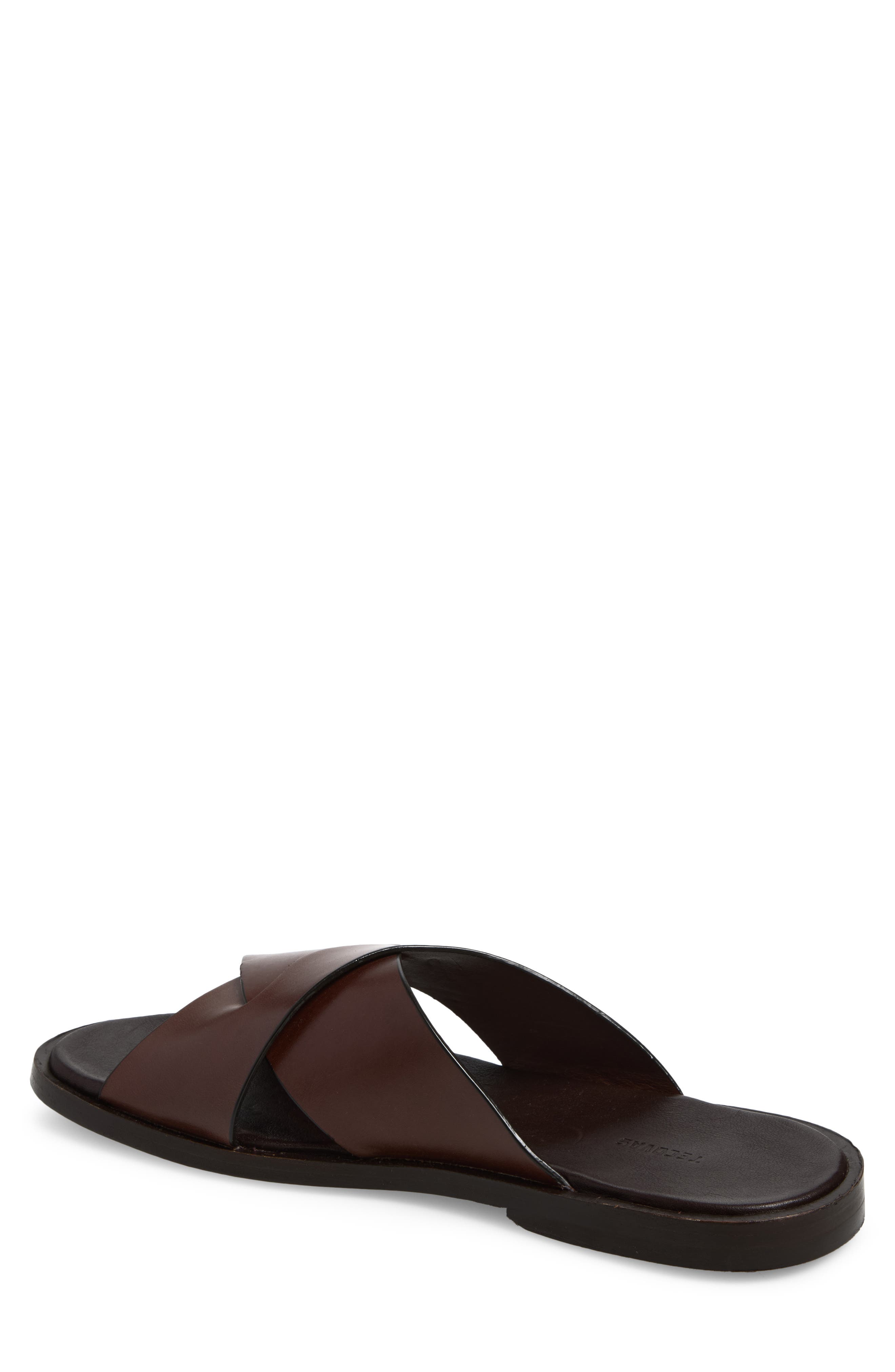 Lexington Leather Slide Sandal, Alternate, color, DARK CHOCOLATE