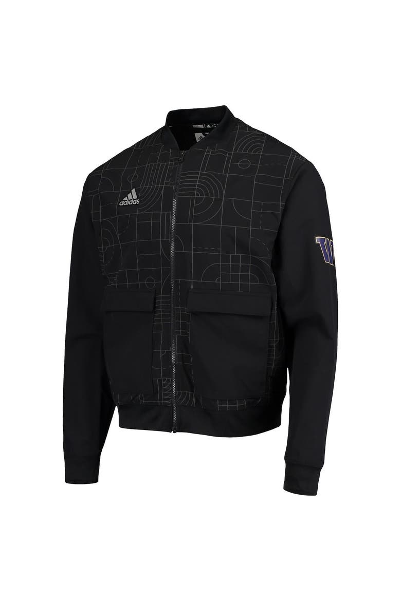 Men's adidas Black Washington Huskies Playoff Pack Full-Zip Jacket, Alternate, color, Black