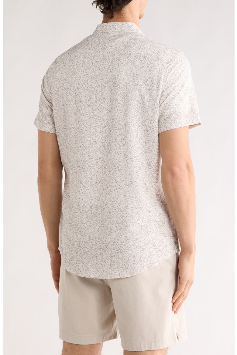 Field Leaf Performance Short Sleeve Shirt, Alternate, color, IVORY BRET LEAVES