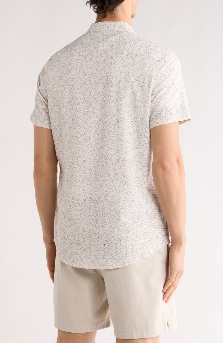 14th & Union Field Leaf Print Short Sleeve Shirt, Alternate, color, Ivory Bret Leaves